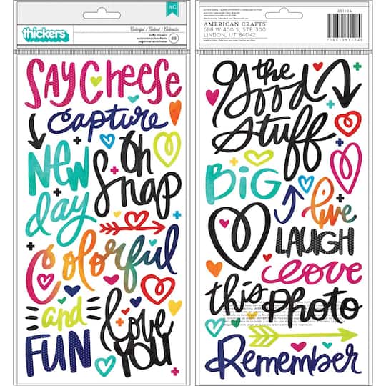 Vicki Boutin Color Kaleidoscope Thickers&#x2122; Colorful Phrases Puffy Stickers